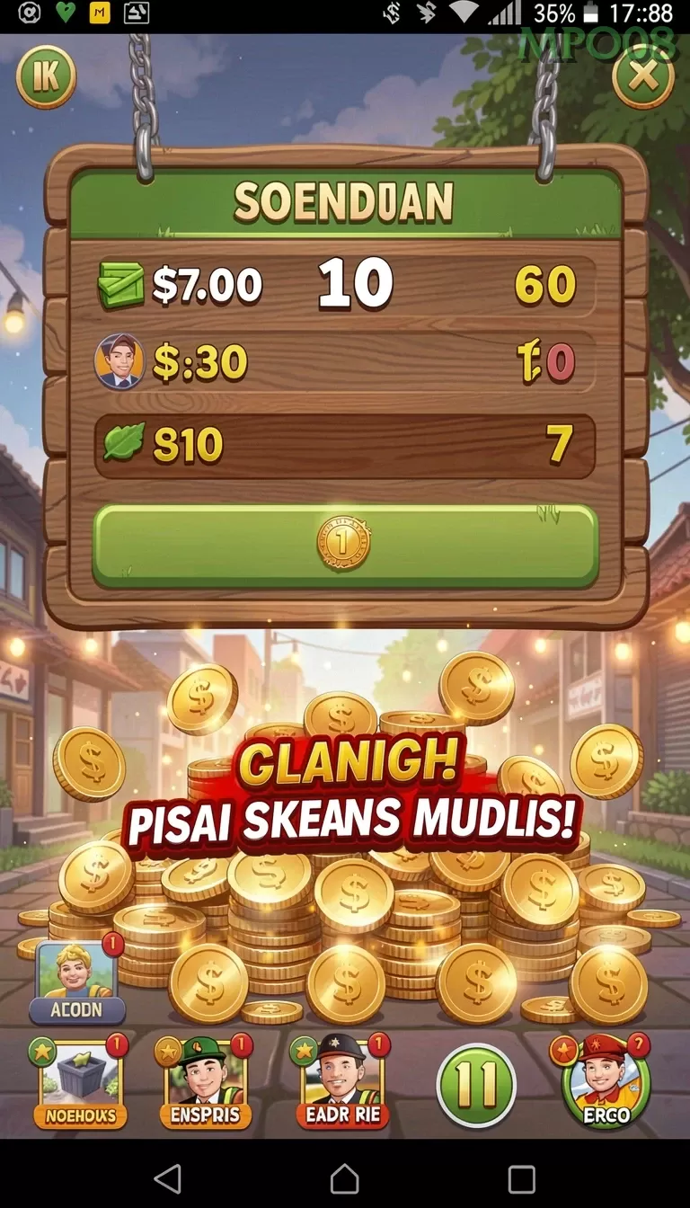Cuplikan layar TV888 — menu navigasi